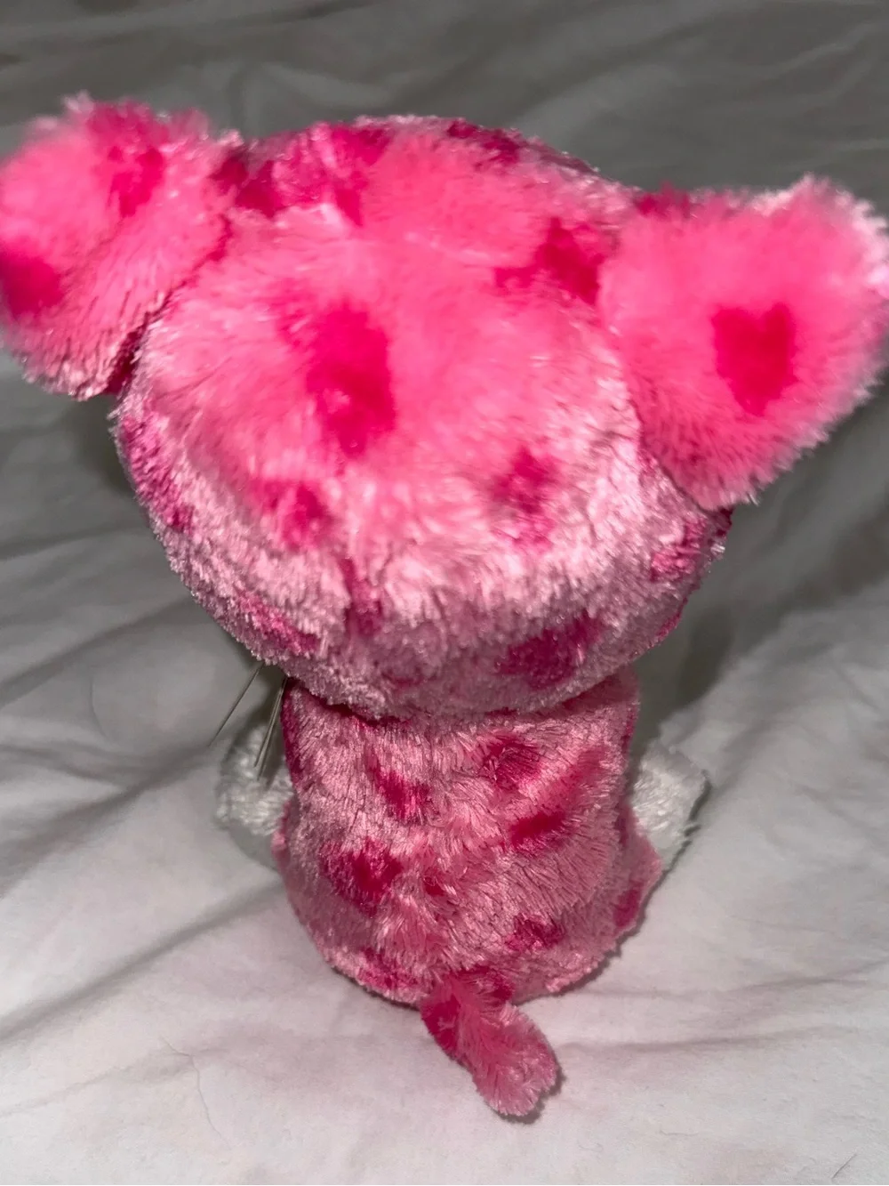 Ty Pink & White Plush Puppy with Sparkly Eyes